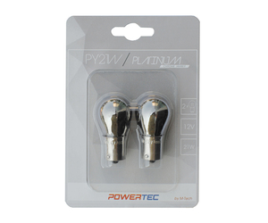 PY21W 12V 21W BAU15s 3.500K ΜΟΝΟΠΟΛΙΚΟ ΠΑΡΑΚΕΝΤΡΟ CHROME POWERTEC PLATINUM ΠΟΡΤΟΚΑΛΙ 2ΤΕΜ. M-TECH