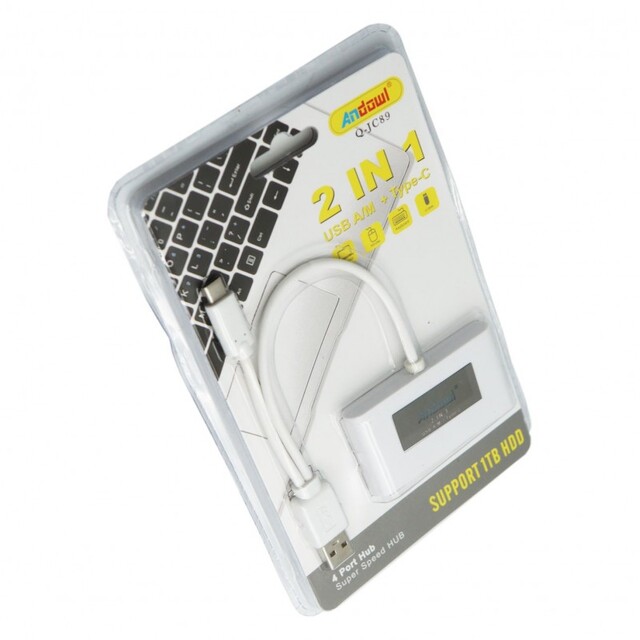 2 ΣΕ 1 USB HUB A/M + TYPE-C ANDOWL AN-Q-JC89