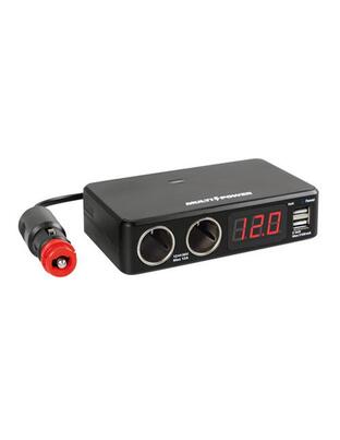 ΑΝΤΑΠΤΟΡΑΣ ΑΝΑΠΤΗΡΑ 12/24/36V ΔΙΠΛΟΣ ΜΕ 2 USB+ΒΟΛΤΟΜΕΤΡΟ MULTI POWER ΜΕ ΚΑΛΩΔΙΟ 80cm