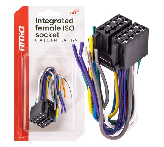 Amio - Φίσσα ISO 13 Pin Θηλυκή 12V έως 5A – CCA, Για Ηλεκτρικές Εγκαταστάσεις Οχημάτων - 1 τεμ. (04441/AM)