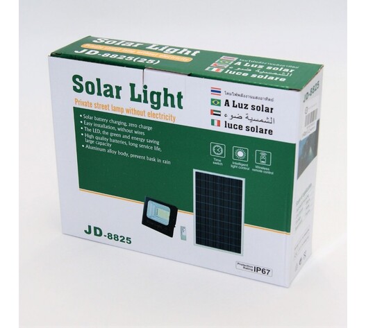 ΠΡΟΒΟΛΕΑΣ ΣΕΤ ΜΕ ΠΑΝΕΛ SOLAR 25W 6500K IP67 JD-8825