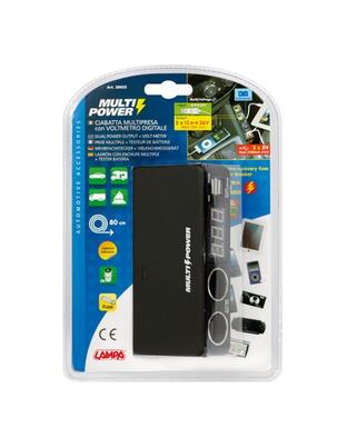 ΑΝΤΑΠΤΟΡΑΣ ΑΝΑΠΤΗΡΑ 12/24/36V ΔΙΠΛΟΣ ΜΕ 2 USB+ΒΟΛΤΟΜΕΤΡΟ MULTI POWER ΜΕ ΚΑΛΩΔΙΟ 80cm