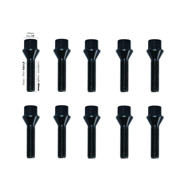 ΜΠΟΥΛΟΝΙΑ ΚΩΝΙΚΑ 12x1,50 40mm (17) ΜΑΥΡΑ SIMONI RACING - 10 TEM.