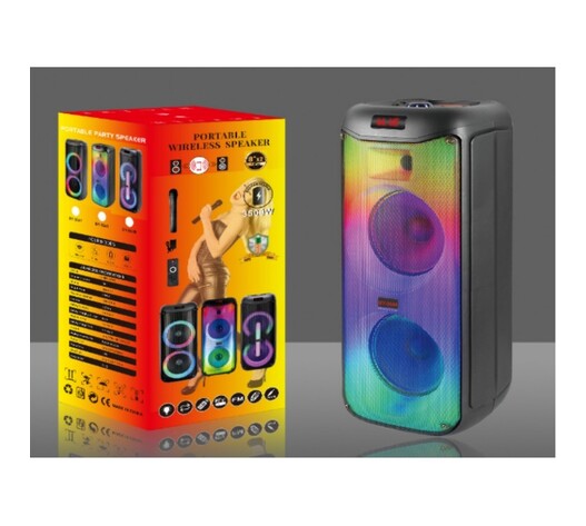 ΦΟΡΗΤΟ ΗΧΕΙΟ SUBWOOFER 2x8'' ΜΕ ΣΥΣΤΗΜΑ ΚΑΡΑΟΚΕ GY-5048