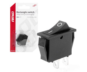 Amio - ΔΙΑΚΟΠΤΗΣ ON/OFF 2 ΕΠΑΦΩΝ 12V 20A 10mm x 26mm ΜΑΥΡΟΣ - 1 ΤΕΜ. (03081/AM)