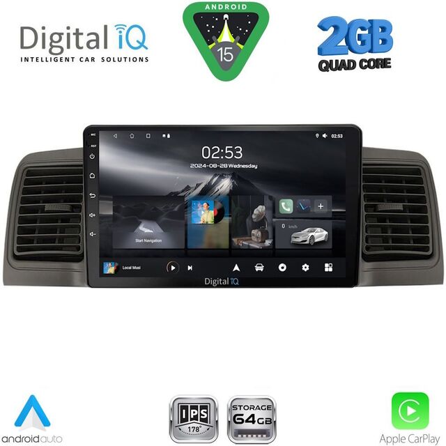 DIGITAL IQ RSD 1712BL_CPA (9inc) MULTIMEDIA TABLET for TOYOTA COROLLA mod. 2001-2006 (BLACK)