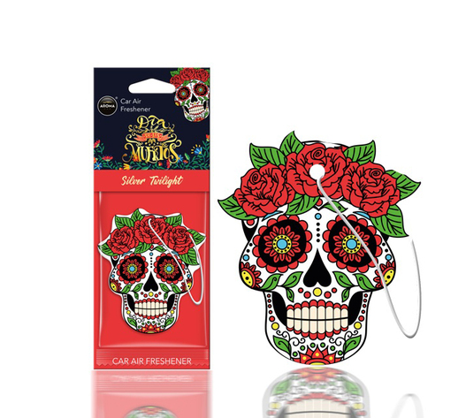 Amio - ΑΡΩΜΑΤΙΚΟ ΚΡΕΜΑΣΤΟ AROMA CAR MUERTOS SILVER TATTOO - 1 TEM. (A83118/AM)