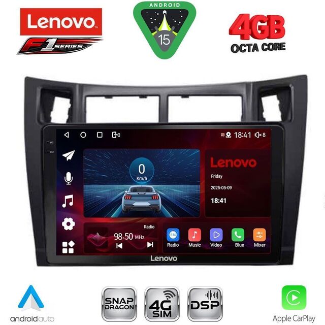LENOVO SSQ 9736BL_CPA (9inc) MULTIMEDIA TABLET for TOYOTA YARIS mod. 2006-2011 (BLACK)
