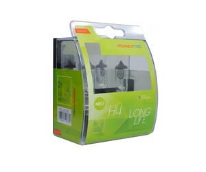 H4 12V 60/55W P43t POWERTEC LONG LIFE ΑΛΟΓΟΝΟΥ 2ΤΕΜ.