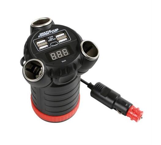 ΑΝΤΑΠΤΟΡΑΣ ΑΝΑΠΤΗΡΑ 12/24/36V ΤΡΙΠΛΟΣ ΜΕ 4 USB+ΒΟΛΤΟΜΕΤΡΟ MULTI POWER CUP ΜΕ ΚΑΛΩΔΙΟ 80cm