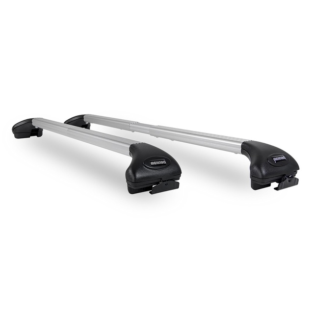 MENABO ΠΤΥΣΣΟΜΕΝΕΣ ΜΠΑΡΕΣ ΟΡΟΦΗΣ ΑΛΟΥΜΙΝΙΟΥ ARIETE 81.5-119.5 cm ΣΕ ΑΣΗΜΙ ΧΡΩΜΑ ΓΙΑ Toyota Auris / Corolla (E180) Touring Sport 5 doors 2013>2018 ΜΕ FLUSH RAILS 5.5 cm max - 2 ΤΕΜ. (12060/MB)