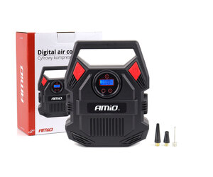 Amio - ΚΟΜΠΡΕΣΕΡ ΑΕΡΑ 12V 10bar/150psi ΜΕ 3 ΑΝΤΑΠΤΟΡΕΣ ΚΑΙ ΨΗΦΙΑΚΗ ΕΝΔΕΙΞΗ ACOMP-17 AMIO - 1 τεμ. (02642/AM)