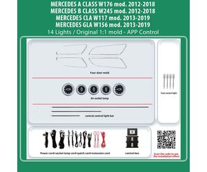 DIQ AMBIENT BENZ BC13M2 (Digital iQ Ambient Light MERCEDES A-B-CLA-GLA mod. 2012-2020, 14 Lights)