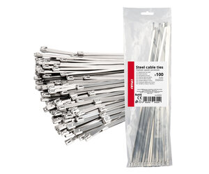 Amio - ΔΕΜΑΤΙΚΑ/ΔΕΤΙΚΑ ΚΑΛΩΔΙΩΝ TIE WRAP (ΤΑΙΡΑΠ) ΜΕΤΑΛΛΙΚΑ 4,6 x 350mm - 100 ΤΕΜ. (04324/AM)