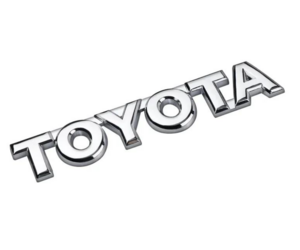 Λογότυπο μεταλλικό γράμματα χρωμίου 9x1,7cm Toyota