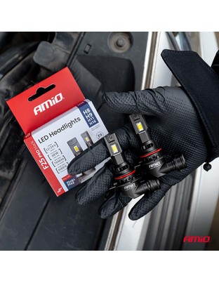 Amio - Λαμπτήρες LED F25 PRO Black Edition H8/H9/H11/H16 68W 12-24V Full CAN Bus με Φωτεινότητα 7646lm σε Ψυχρό Λευκό 6000K για Επιβατικά Αυτοκίνητα & Φορτηγά - Σετ 2 τεμ. (04721/AM)
