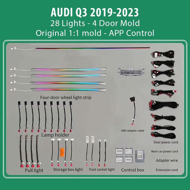 DIQ AMBIENT AUDI Q3 (F3) TRIM (Digital iQ Ambient Light Audi Q3 mod. 2019-2025, 28 Lights)