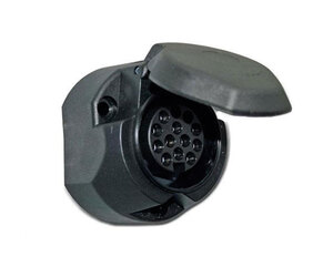 Amio - Πρίζα Κοτσαδόρου 13-Pin Θηλυκή 12V Πλαστική Μαύρη για Τρέιλερ Τροχόσπιτο και Σκάφος - 1 τεμ. (01325/AM)