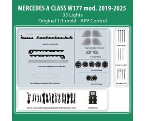 DIQ AMBIENT BENZ 8177 TRIM (Digital iQ Ambient Light Kit for MERCEDES A CLASS W177 mod. 2019-2025 35 Lights Trim Kit)