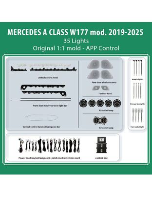 DIQ AMBIENT BENZ 8177 TRIM (Digital iQ Ambient Light Kit for MERCEDES A CLASS W177 mod. 2019-2025 35 Lights Trim Kit)