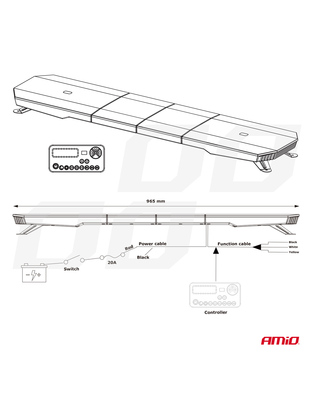 Amio - ΣΤΡΟΜΠΟ ΜΠΑΡΑ 12/24V 156xSMD LED 46'' 51 ΧΡΗΣΕΩΝ ΜΕ ΦΙΣ ΑΝΑΠΤΗΡΑ ΒΙΔΩΤΗ 1168x280X82mm​ - 1 TEM. (03344/AM)