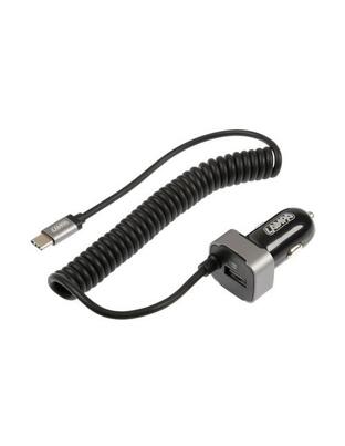 ΑΝΤΑΠΤΟΡΑΣ ΦΟΡΤΙΣΤΗΣ ΑΝΑΠΤΗΡΑ 12/24V 3000mA ΜΕ ΘΥΡΑ USB+ 1 USB TYPE-C ΜΕ ΚΑΛΩΔΙΟ 150cm FAST CHARGE