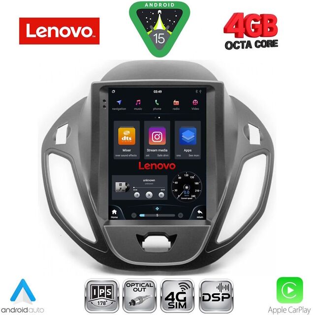 LENOVO SSX 9880_CPA TESLA STYLE for FORD TOURNEO COURIER mod. 2014-2024