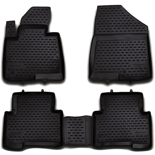 ΠΑΤΑΚΙΑ ΣΕ ΣΚΑΦΗ TPE ΛΑΣΤΙΧΟ ΓΙΑ HYUNDAI SANTA FE 5D 2012-2018  ΣΕ ΜΑΥΡΟ ΧΡΩΜΑ NOVLINE - 4 ΤΕΜ.