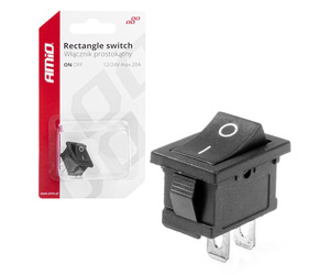 Amio - ΔΙΑΚΟΠΤΗΣ ON/OFF 3 ΕΠΑΦΩΝ 12V 20A 12mm x 19mm ΜΑΥΡΟΣ - 1 ΤΕΜ. (03082/AM)