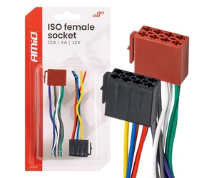 Amio - Φίσσα ISO Θηλυκή 12V έως 5A – CCA, Για Ηλεκτρικές & Φωτιστικές Εγκαταστάσεις Οχημάτων - 1 τεμ. (04444/AM)