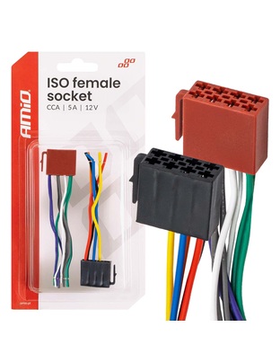 Amio - Φίσσα ISO Θηλυκή 12V έως 5A – CCA, Για Ηλεκτρικές & Φωτιστικές Εγκαταστάσεις Οχημάτων - 1 τεμ. (04444/AM)