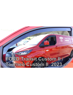 ΑΝΕΜΟΘΡΑΥΣΤΕΣ ΓΙΑ FORD TRANSIT CUSTOM / TOURNEO CUSTOM 2023+ ΖΕΥΓΑΡΙ ΑΠΟ ΕΥΚΑΜΠΤΟ ΦΙΜΕ ΠΛΑΣΤΙΚΟ HEKO - 2 ΤΕΜ.
