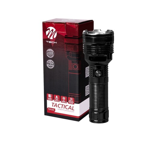 ΦΑΚΟΣ ΧΕΙΡΟΣ 1x15W 413lm IP65 183mm Φ62mm 6000mAh Li-ion TACTICAL LASER FLASHLIGH M-TECH - 1 Τεμ.