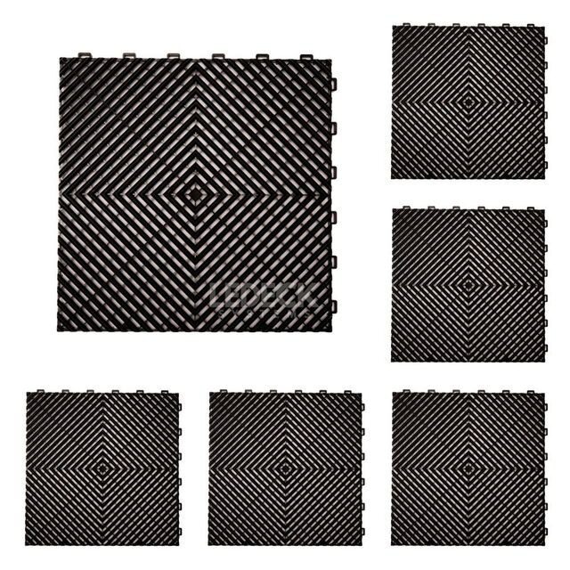 DIGITAL IQ PLASTIC FLOOR TILES 6TEM (BLACK)