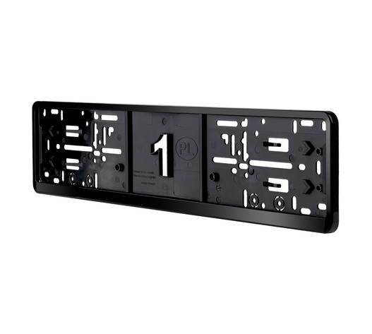 Amio - Πλαίσιο Πινακίδας Αυτοκινήτου 520x114mm Μαύρο Γυαλιστερό Piano Black για Εμπρός και Πίσω Πινακίδα - 1 τεμ. (04779/AM)