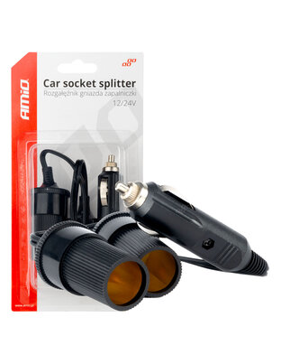 Amio - ΑΝΤΑΠΤΟΡΑΣ ΑΝΑΠΤΗΡΑ ΔΙΠΛΟΣ ΜΕ ΚΑΛΩΔΙΟ 12/24V - 1 τεμ. (03801/AM)