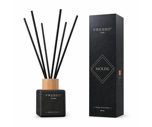 Fresso - Αρωματικό Χώρου με Στικ Molise 100 ml Premium Home Reed Diffuser με FlowScent, Μαύρο Γυάλινο Μπουκάλι και Μαύρα Στικ από Fiberglass - 1 Τεμ. (390020/FRE)