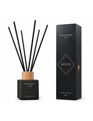 Fresso - Αρωματικό Χώρου με Στικ Molise 100 ml Premium Home Reed Diffuser με FlowScent, Μαύρο Γυάλινο Μπουκάλι και Μαύρα Στικ από Fiberglass - 1 Τεμ. (390020/FRE)