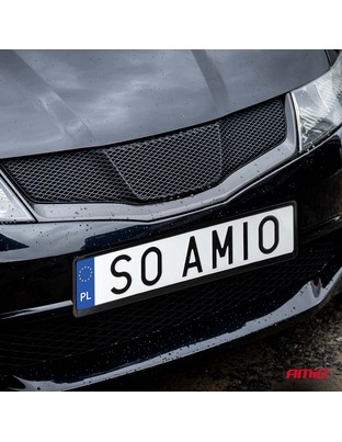 Amio - Πλαίσιο Πινακίδας Αυτοκινήτου 520x114mm Μαύρο Γυαλιστερό Piano Black για Εμπρός και Πίσω Πινακίδα - 1 τεμ. (04779/AM)