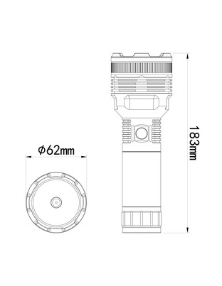 ΦΑΚΟΣ ΧΕΙΡΟΣ 1x15W 413lm IP65 183mm Φ62mm 6000mAh Li-ion TACTICAL LASER FLASHLIGH M-TECH - 1 Τεμ.