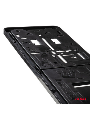 Amio - Πλαίσιο Πινακίδας Αυτοκινήτου 520x114mm Μαύρο Γυαλιστερό Piano Black για Εμπρός και Πίσω Πινακίδα - 1 τεμ. (04779/AM)