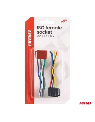 Amio - Φίσσα ISO Θηλυκή 12V έως 5A – CCA, Για Ηλεκτρικές & Φωτιστικές Εγκαταστάσεις Οχημάτων - 1 τεμ. (04444/AM)