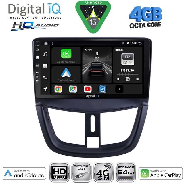 DIGITAL IQ BXK 19507_CPAA (9inc) MULTIMEDIA TABLET for PEUGEOT 207 mod. 2007-2014