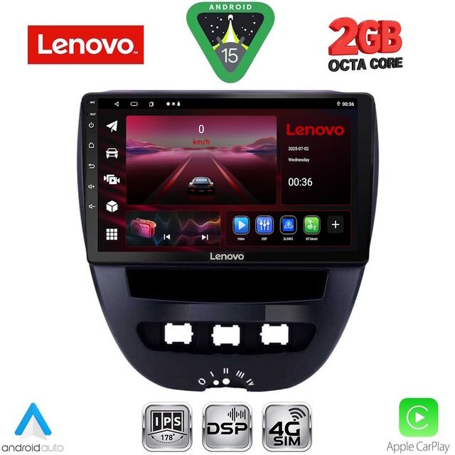 LENOVO LVF 5707_CPA (10inc) MULTIMEDIA TABLET for CITROEN C1-PEUGEOT 107-TOYOTA AYGO mod. 2005-2014