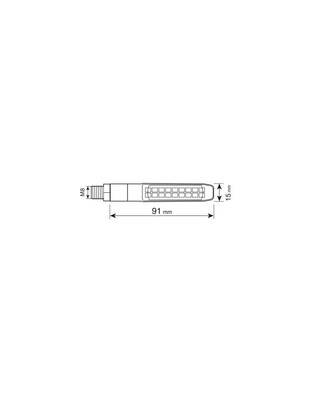ΦΛΑΣ MOTO ΠΙΣΩ 12V SMD LED ΜΑΥΡΟ 3 ΧΡΗΣΕΩΝ (ΘΕΣΕΩΣ /ΦΛΑΣ/ΣΤΟΠ) 91x15mm  LAMPA  - 2 TEM.