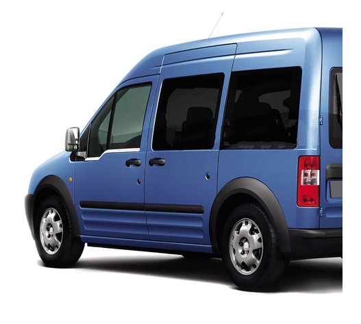 TRIM ΠΑΡΑΘΥΡΩΝ (ΑΝΟΞΕΙΔΩΤΟ ΑΤΣΑΛΙ / ΧΡΩΜΙΟ) ΓΙΑ FORD TRANSIT CONNECT VAN 02-14 - 2 ΤΕΜ.