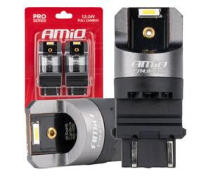 Amio - ΛΑΜΠΑΚΙΑ P27/7W 3157 12/24V 6.000K 2xSMD LED FULL CAN-BUS ΛΕΥΚΟ PRO SERIES - 2 Τεμ. (03598/AM)