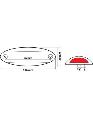 ΦΩΤΑ ΟΓΚΟΥ ΦΟΡΤΗΓΟΥ 12/24V 4SMD LED 1ΤΕΜ. ΛΕΥΚΟ-ΚΟΚΚΙΝΟ ΣΕ ΛΕΥΚΟ ΠΛΑΙΣΙΟ
