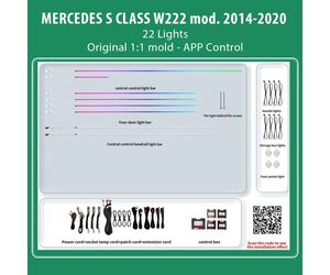 DIQ AMBIENT BENZ BC16 (Digital iQ Ambient Light for Mercedes S (W222) mod. 2014-2020 with 22 Lights)