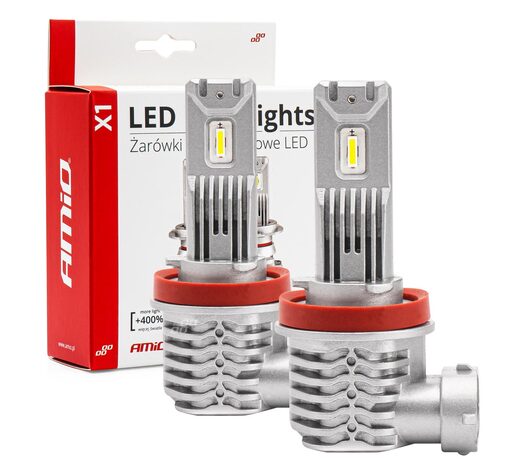 Amio - ΛΑΜΠΕΣ LED H8/H9/H11 10-16V 40W 6.500K 4400lm (ΨΥΚΤΡΑ) X1 SERIES - 2ΤΕΜ. (02967/AM)